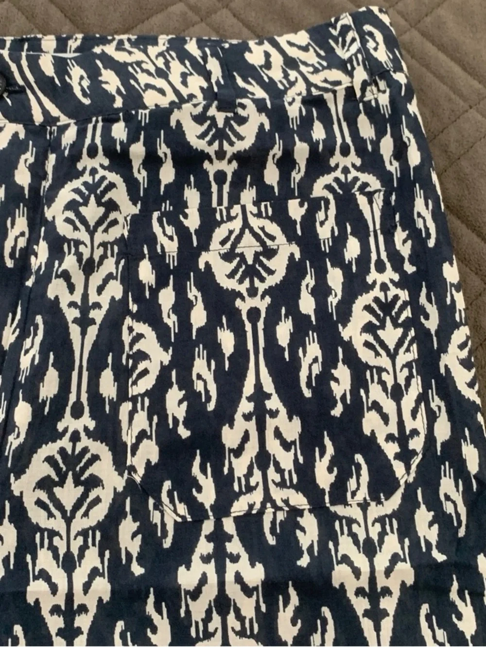 Zara Ikat Print Wide Leg Button Front Boho Wide Leg 100% Cotton Relaxed Pant XXL